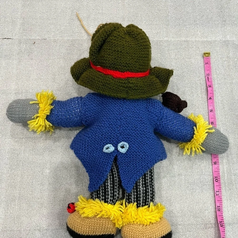 VTG Handmade Colorful Scarecrow Knit Crochet Soft Toy Crow Mouse ladybug - Picture 4 of 4
